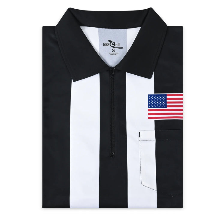 2.25” Ultra-Tech Long Sleeve Football Referee Shirt with American Flag