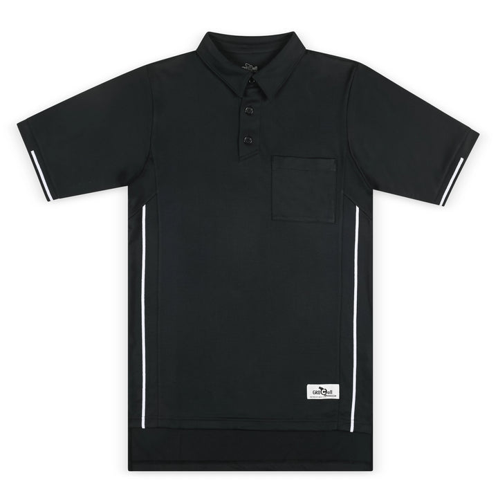 Vertical Stripe Umpire Shirt - Black