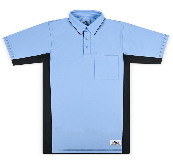 MLB Replica Side Panel Umpire Shirt - Sky Blue with Black